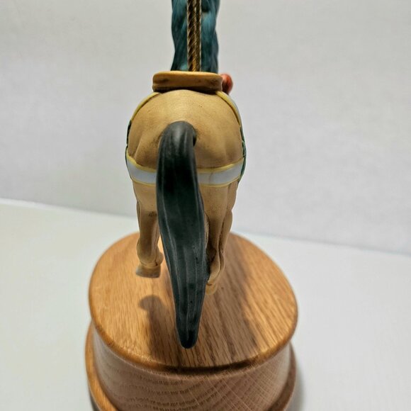 Willitts Musical Carousel Horse with Angel Wood Base Plays Carousel Waltz 60 - Picture 15 of 16